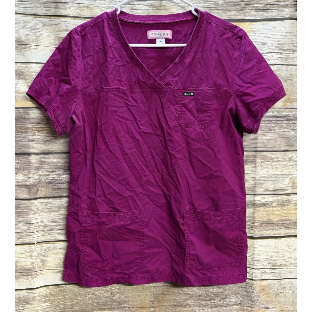 Koi Classics Nicole Women's Medium Wine Scrub Top Cotton Blend Medical